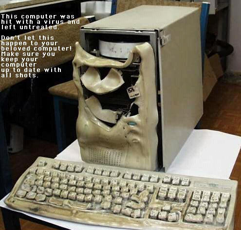 Computer destroyed